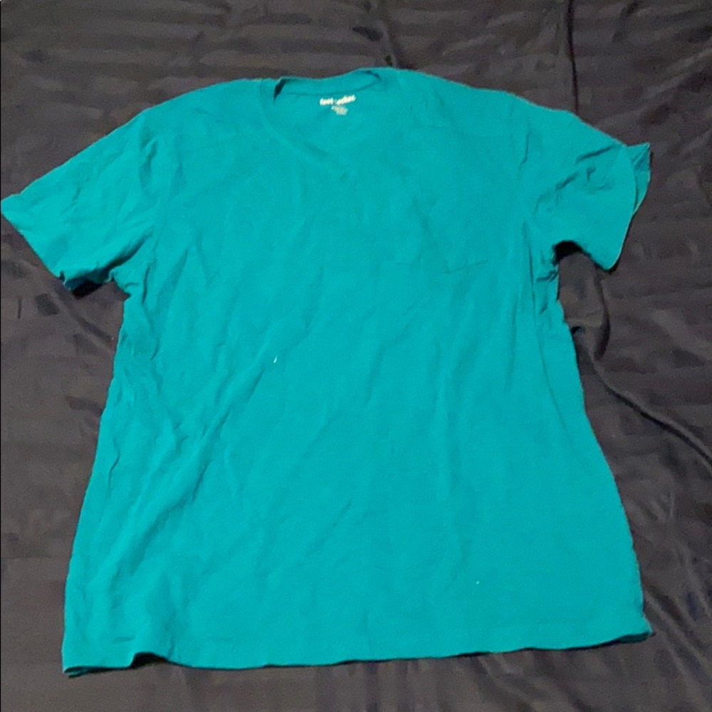 blue v neck tee